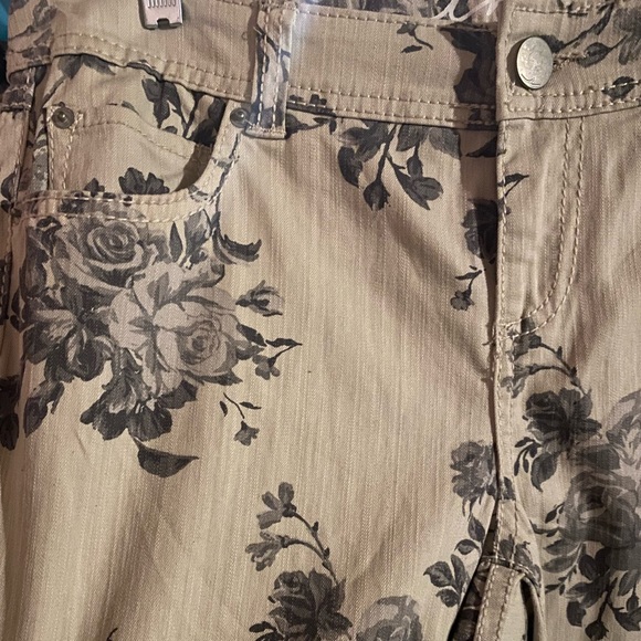 INC International Concepts NEW Beige Grey Floral Denim Skinny Ankle Pants, 10 - Picture 3 of 6